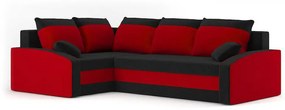 Rohová sedačka Graciana (čierna + červená) (L). Vlastná spoľahlivá doprava až k Vám domov. 1066782