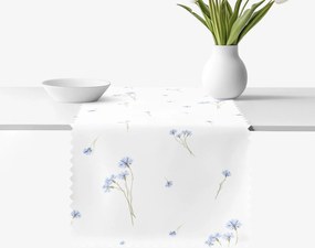 Goldea behúň na stôl teflónový - modré nevädze 35x120 cm