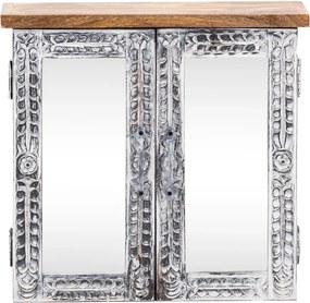 furniture-nabytek.cz - Masívna zrkadlová skrinka Santa Cruz z mangového dreva, šedá