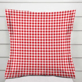 Biante Bavlnená obliečka na vankúš s lemom Sandra SA-056 Červeno-biele kocky 35 x 45 cm