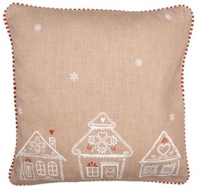 Obliečka na vankúš s perníkovými chalúpkami Gingerbread Bliss - 40*40cm