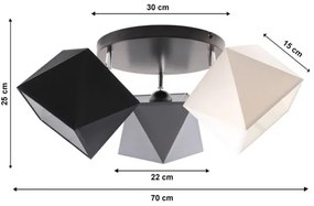 Prisadený luster DIAMENT 3xE27/60W/230V