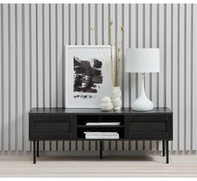 Čierny TV stolík v dekore duba 120x43 cm Pensacola – Unique Furniture