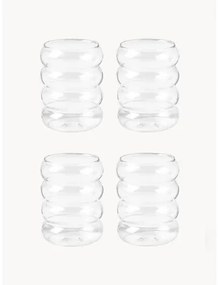 Ručne fúkané poháre na vodu Bubbly, 4 ks