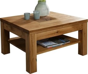 Dubový konferenčný stolík s poličkou 70x70x45cm