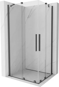 Mexen Velar Duo, sprchový kút s posuvnými dverami 90(dvere) x 80(dvere) cm, 8mm číre sklo, grafitový profil, 871-090-080-02-66