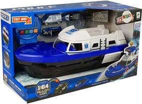 LEAN Toys Prepravná policajná loď s autíčkami, so zvukom a svetlami