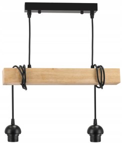 BERGE Závesné stropné svietidlo LED drevený trám 2xE27 Luster Wire ball