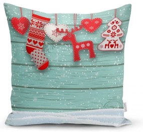 Súprava 4 vianočných obliečok na vankúš a behúň na stôl Minimalist Cushion Covers Winter Wonderland