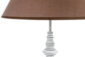Stolná lampa s tienidlom, biela, šedá s patinou, 35x62 cm
