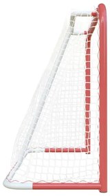 vidaXL Hokejová bránka červeno-biela 153x60x118 cm oceľ a polyester-