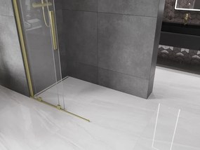 Mexen Velar, posuvné dvere do otvoru typ Walk-In 90 cm, 8mm číre sklo, zlatá matná, 871-090-000-03-55