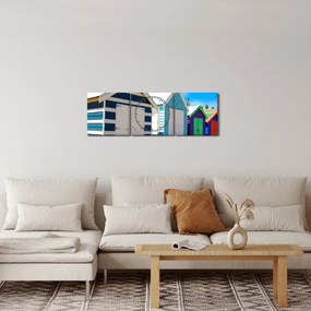 Obraz - Pláž Brighton, Melbourne, Austrália (s hodinami) (90x30 cm)