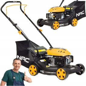 Benzínová Kosačka Nac Bez Pohonu 79,9CC 40CM Zberný Koš 40L Zadné A Bočné Vyhadzovanie