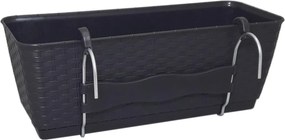 Plastový balkónový kvetináč DRL400PW 38,6 cm - hnedá