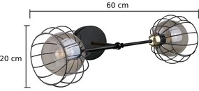 Nástenné svietidlo SOLO BLACK 2xE27/60W/230V čierna/zlatá
