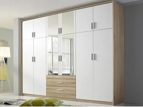 Šatníková skriňa Hildesheim, 271 cm, dub sonoma/biela%