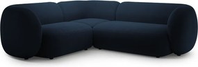 Modrá zamatová rohová pohovka (ľavý roh/do L) Kate – Micadoni