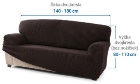 Super strečové poťahy NIAGARA čokoládová dvojkreslo (š. 140 - 180 cm)