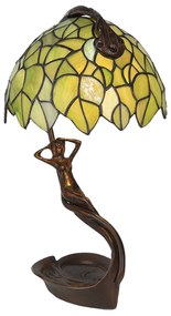Stolová lampa 5LL-6098 v štýle Tiffany, zelená