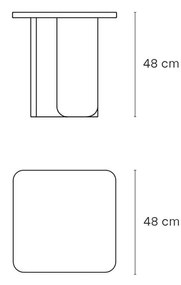 Odkladací stolík arq 48 x 48 cm prírodný MUZZA