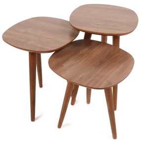 SADA 3x Odkladací stolík TYN hnedá