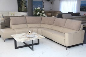 žiadna značka Moderný rohový gauč ALESSIA - prírodná koža + Relax