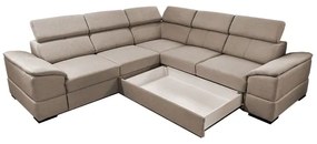 Univerzálna rohová rozkladacia sedacia súprava s úložným priestorom GRANADA béžová
