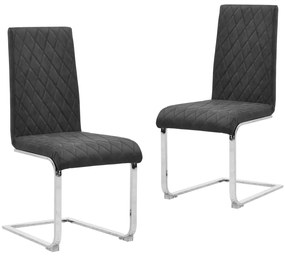 Jedálenské stoličky, perová kostra 2 ks, čierne, umelá koža 282907