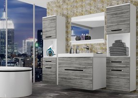Kúpeľňový nábytok Belini šedý antracit Glamour Wood + umývadlo + zrkadlo  ROD M 6/0/W/GW/0/ZW