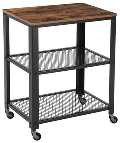 Servírovací stolík MARGE hnedý/čierny