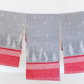 Polášek Utierka Egypt so zimným motívom – 3 ks - č. 110 | Červená / šedá