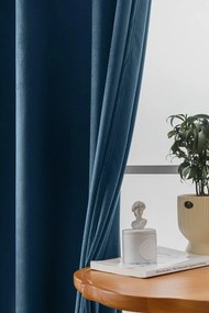 Petrolejový zatemňovací záves VELVET 140x270 cm Zavesenie: Riasiaca páska