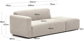 Béžová pohovka 244 cm Neom - Kave Home