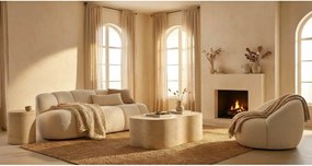 Biela pohovka z textílie buklé 145 cm Ball – Mauro Ferretti