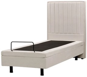 Polohovateľná čalúnená posteľ 80 x 200 cm béžová DUKE II Beliani