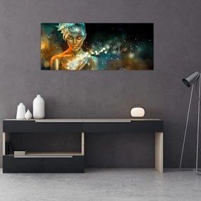 Obraz zlatej víly (120x50 cm)