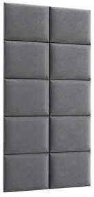 Set 10 čalúnených panelov Quadra 100x200 cm (sivá). Akcia -21%. Vlastná spoľahlivá doprava až k Vám domov. 1051976
