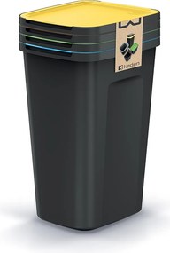 Sada odpadkových košov COMPACTO FLAS 4x 50 L čierna