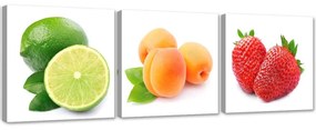 Obraz na plátně třídílný Šťavnaté ovoce - 120x40 cm