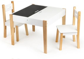 Detský stolík s 2 stoličkami Ecotoys Patrys biely