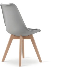 Sivá stolička BALI MARK s bukovými nohami, tmavosivý sedák