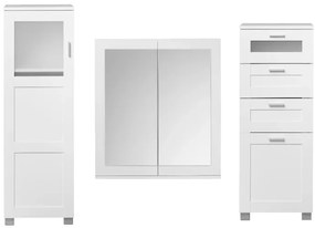 Livarno home Kúpeľňová skrinka Basel + Skrinka so zrkadlom Basel + Skrinka do kúpeľne Basel  (800008683)