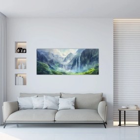 Obraz - Údolie vodopádov (120x50 cm)