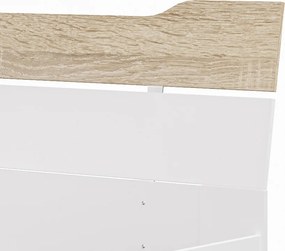 Posteľ s úložnými zásuvkami Asko 180x200 cm, biela/dub sonoma