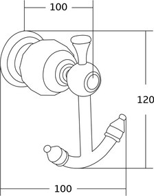 Mexen príslušenstvo, ESTELA držiak na uteráky, 2-háčik, chrómová, 7011535-00