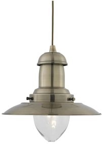 Searchlight 4301AB - Závesný luster na lanku FISHERMAN 1xE27/60W/230V mosadzný