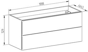 Mereo Aira, kúpeľňová skrinka s umývadlom z liateho mramoru 101 cm, dub Halifax, MER-CN742M