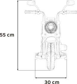 Ramiz Elektrická motorka Chopper FASTER pre deti ružová + FM rádio + audio panel + LED