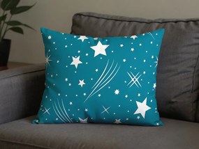 Polybavlnená obliečka na vankúš NOČNÁ OBLOHA POLY 50x70 cm, tyrkysová